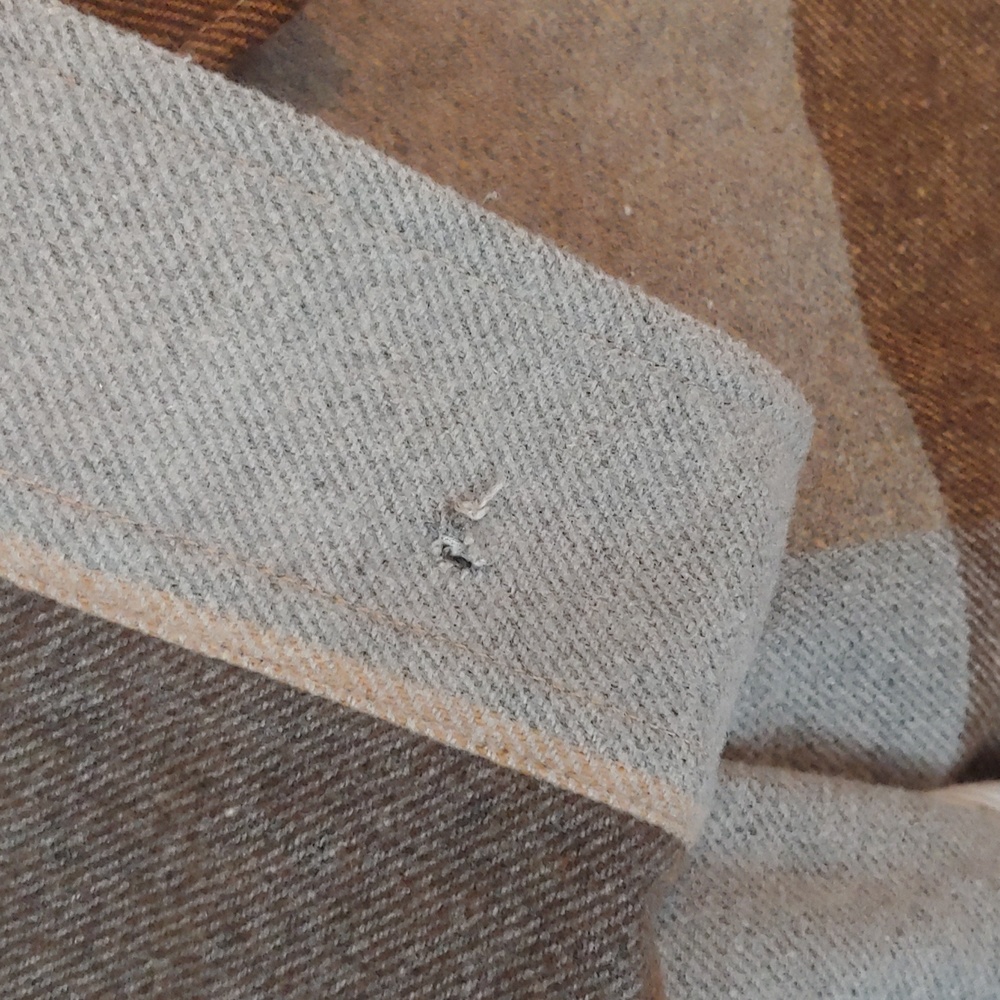 Men's Plaid Polyester Blend Button Shirt Brown, Tan, XL - Picture 5 of 15